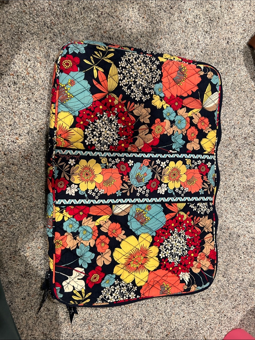 Vera Bradley Floral Quilted Laptop Sleeve in Navy, Yellow, Red, Orange, Blue